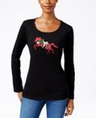 Karen Scott Holiday Horse Graphic Top, Only At Macy's
