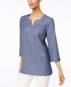 Jm Collection Grommet-trim Tunic, Created For Macy's