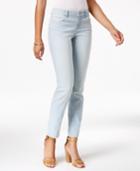 Style & Co. Petite Striped Platform Wash Slim-leg Jeans, Only At Macy's
