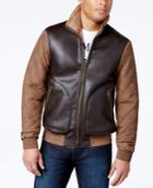 Armani Jeans Leather Quilted Fleece Jacket