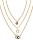 Thalia Sodi Gold-tone Crystal & Imitation Pearl Layered Pendant Necklace, 18/20/24 + 3 Extender, Created For Macy's