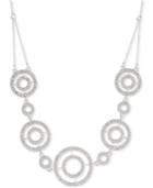 Anne Klein Silver-tone Pave Circle Choker Necklace