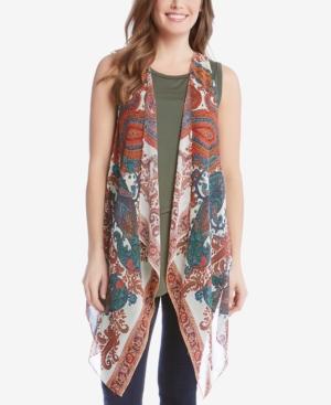 Karen Kane Printed Open-front Vest
