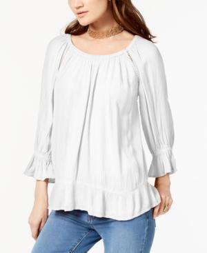 I.n.c. Crepe Peasant Top, Created For Macy's