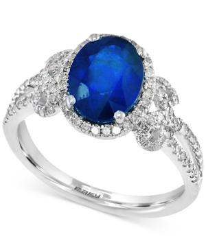 Effy Final Call Sapphire (1-9/10 Ct. T.w.) And Diamond (3/8 Ct. T.w.) Ring In 14k White Gold