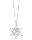 Diamond Snowflake Pendant Necklace In Sterling Silver (1/10 Ct. T.w.)