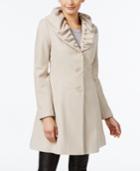 T Tahari Ruffled Skirted Walker Coat