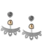 Lucky Brand Two-tone Interchangeable Stud Earrings With Jackets