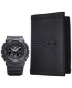 G-shock Men's Analog Digital Black Resin Strap Watch And Wallet Gift Set 55x51mm Ga100-1a1bob