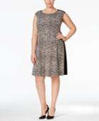 Connected Plus Size Animal-print Colorblocked Dress