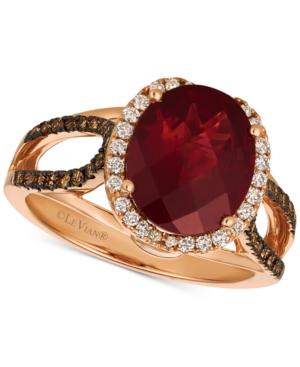 Le Vian Chocolatier Blue Topaz (4 Ct. T.w.) & Diamond (3/8 Ct. T.w.) Ring In 14k Rose Gold, (also In Rhodolite Garnet), Created For Macy's