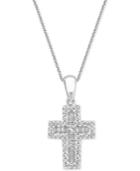 Diamond Cross Pendant Necklace (1/3 Ct. T.w.) In 14k White Gold