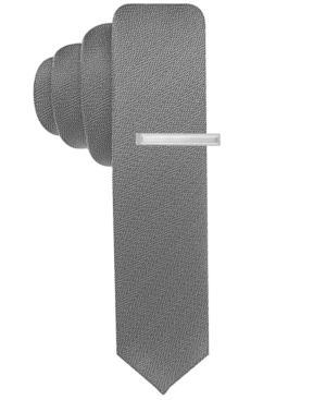 Alfani Red Black Tech Solid Skinny Tie