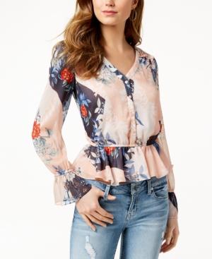 Guess Montara Printed Peplum Top