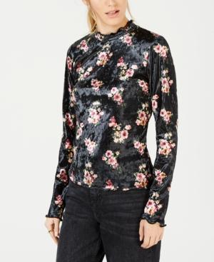 Planet Gold Juniors' Velvet Mock-neck Top