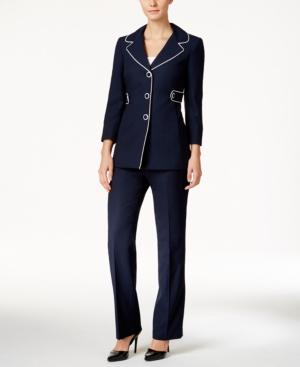Le Suit Piped-trim Pantsuit