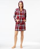 Jenni By Jennifer Moore Hooded Printed Microfleece Tunic, Only At Macy's