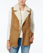 Wildflower Faux-shearling Moto Vest, Only At Macy's