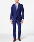 Tallia Men's Blue Solid Slim-fit Suit