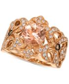 Le Vian Chocolatier Morganite (1-3/8 Ct. T.w.) And Diamond (1/2 Ct. T.w.) Statement Ring In 14k Rose Gold