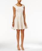 Betsey Johnson Textured Metallic Fit & Flare Dress