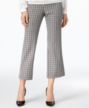 Ny Collection Plaid-knit Straight-leg Cropped Pants