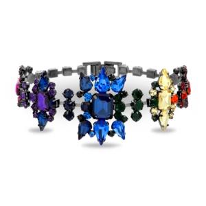 Steve Madden Rainbow Casted Stone Link Bracelet