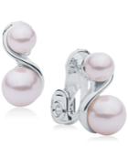 Anne Klein Silver-tone Imitation Pearl Swirl Clip-on Earrings