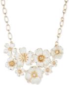 Anne Klein Gold-tone White Flower Bouquet Drama Necklace