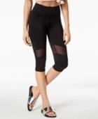 Material Girl Active Juniors' Cropped Mesh-inset Leggings, Created For Macy's