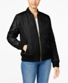 Say What? Juniors' Quilted Bomber Jacket