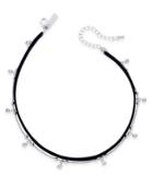 Inc International Concepts Silver-tone Faux-suede Choker Necklace, Created For Macy's