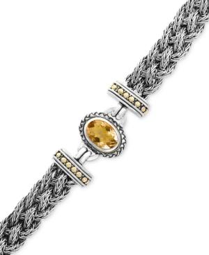 Effy Citrine Braided Bracelet (5-3/8 Ct. T.w.) In Sterling Silver & 18k Gold