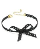 Inc International Concepts Gold-tone Lace Bow Choker Necklace, Created For Macy's