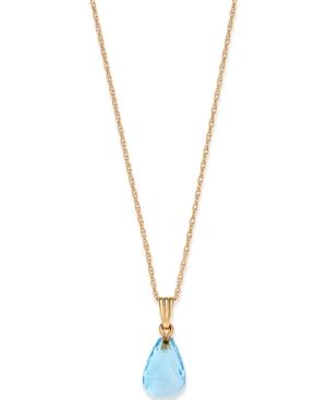Blue Topaz (4 Ct. T.w.) Pendant Necklace In 14k Gold