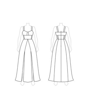 Customize: Dual Skirt Slits - Fame And Partners High-neck Georgette Maxi Dress With High Slits