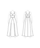 Customize: Dual Skirt Slits - Fame And Partners High-neck Georgette Maxi Dress With High Slits