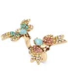 Betsey Johnson Gold-tone Multi-crystal Butterfly Ring