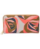 Fossil Sydney Floral Leather Zip Around Wallet