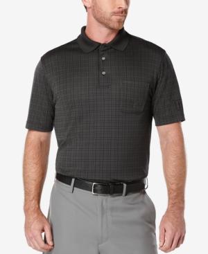 Pga Tour Men's Windowpane Plaid Golf Polo Shirt