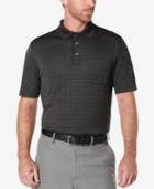 Pga Tour Men's Windowpane Plaid Golf Polo Shirt