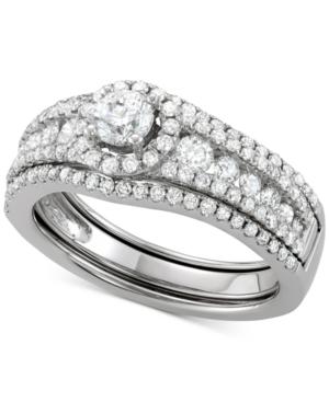Diamond Halo Enhancer Bridal Set (1-1/3 Ct. T.w.) In 14k White Gold