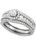 Diamond Halo Enhancer Bridal Set (1-1/3 Ct. T.w.) In 14k White Gold