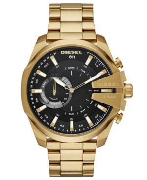 Diesel Men's Mega Chief Gold-tone Stainless Steel Bracelet Hybrid Smart Watch 48mm
