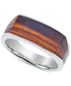 Esquire Men's Jewelry Red Tiger's Eye (4 X 8 X 3mm) Ring In Sterling Silver
