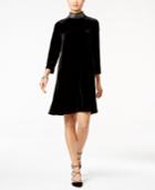 Alfani Velvet Embellished Mock-neck Dress, Only At Macy's