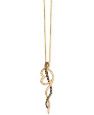 Le Vian Chocolatier Diamond Heart Twist Pendant Necklace (1/2 Ct. T.w.) In 14k Gold