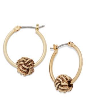 Lauren Ralph Lauren Gold-tone Monkey Ball Knot Click It Hoop Earrings
