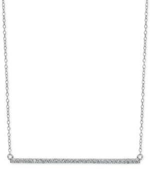 Giani Bernini Cubic Zirconia Bar Pendant Necklace In Sterling Silver, Only At Macy's