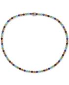 Multi-gemstone Link Necklace (30 Ct.t.w) In Sterling Silver